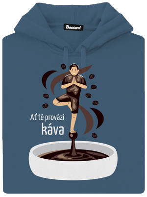 Káva provází dámská mikina klokanka Denim