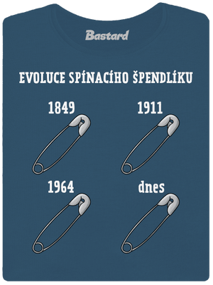 Evoluce spínacího špendlíku dámské tričko premium Petrol Blue