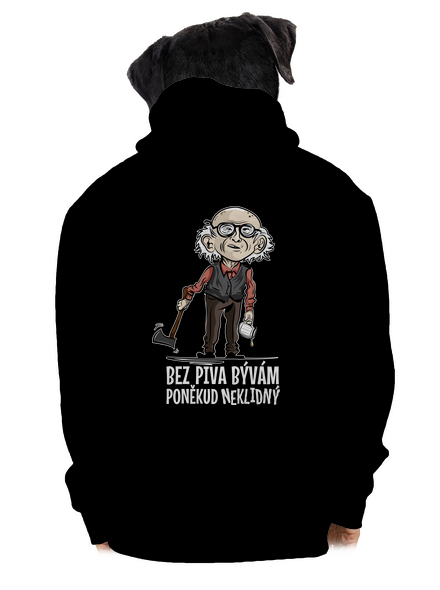Neklidný bez piva pánská mikina na zip Black