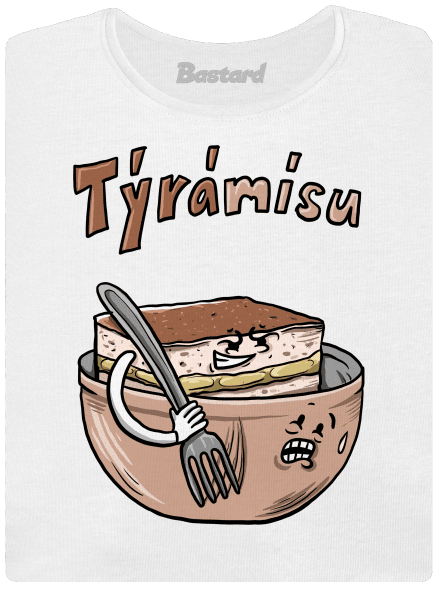 Týrámísu dámské tričko s lemem White