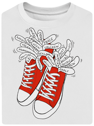 Plný kecky unisex tričko oversized White