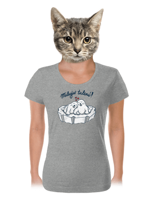 Miluju tulení dámské tričko Dark Gray Melange