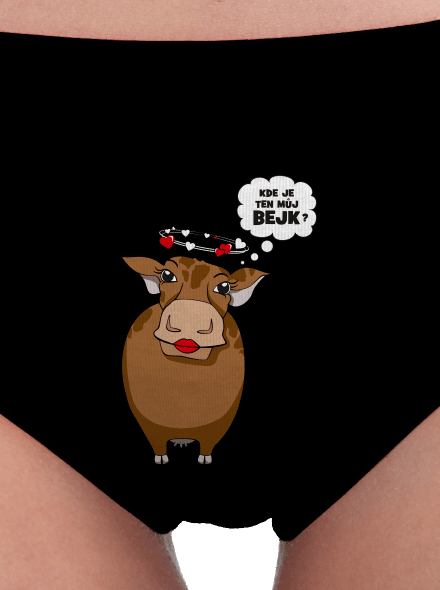 Kráva a bejk dámské kalhotky Black