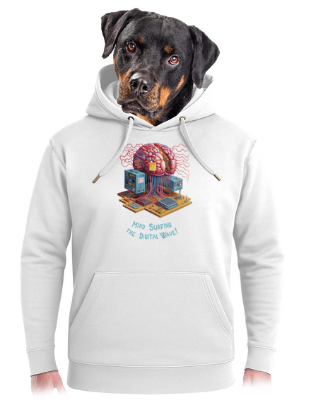 Mind surfing the digital wave unisex mikina premium Snowwhite