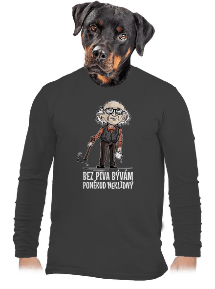 Neklidný bez piva pánské dlouhý rukáv Dark Grey