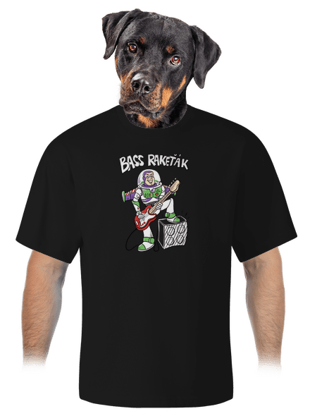 Bass Rakeťák unisex tričko oversized Black