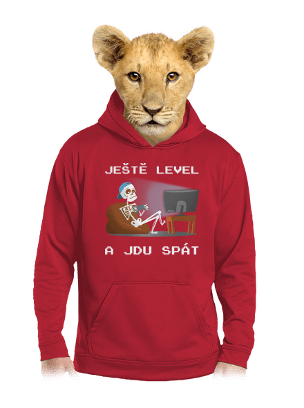 Ještě level dětská mikina klokanka Fire Red