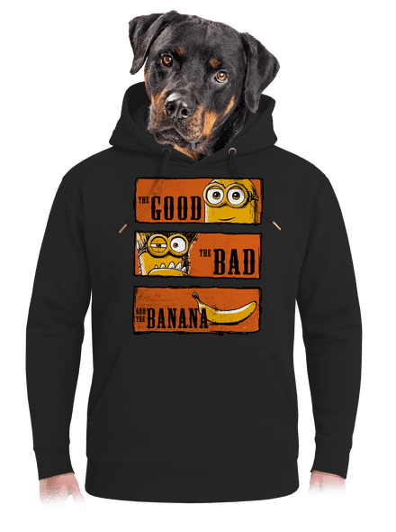 Hodný zlý a banán unisex mikina premium Dark Black