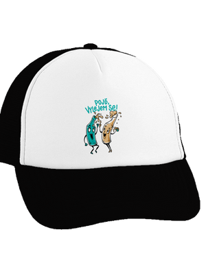 Vylitý kšiltovka truckerka Black cap