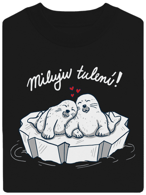 Miluju tulení unisex mikina bez kapuce Black