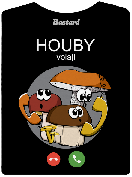 Houby volají dámské tričko s lemem Black
