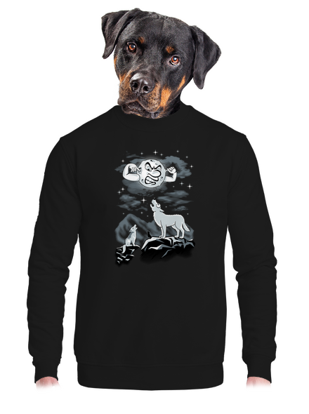 Vlčí árie unisex mikina bez kapuce Black
