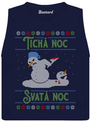 Vánoční koleda dámské tílko volné Navy