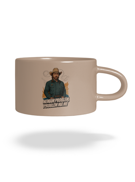B19: Chuck Norris z Walker, Texas Ranger hrnek makronka Brown Macaron