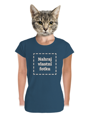 Vlastní potisk dámské tričko premium Petrol Blue