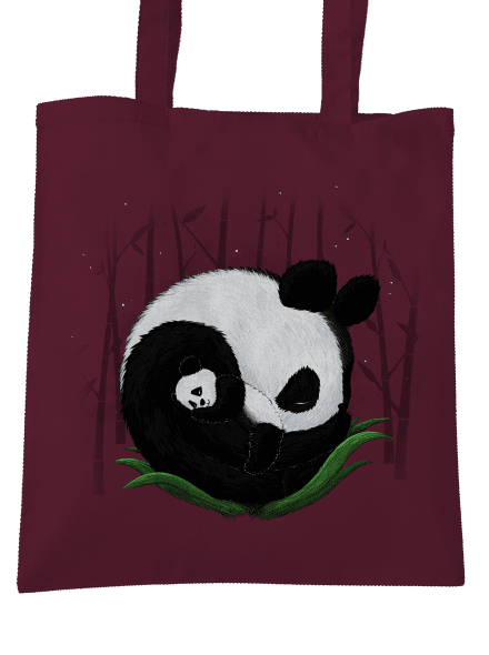 Dvě spící pandy taška Burgundy