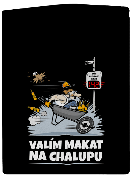 Valím na chalupu pánská mikina na zip Black