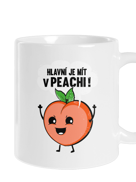 V peachi klasický hrnek White
