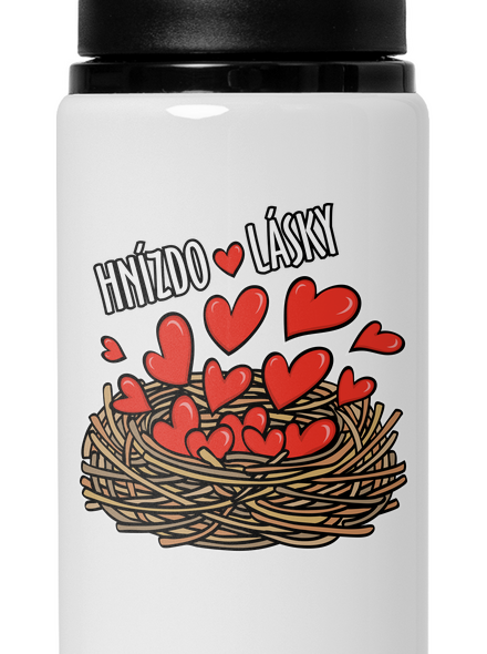 Hnízdo lásky lahev na vodu White