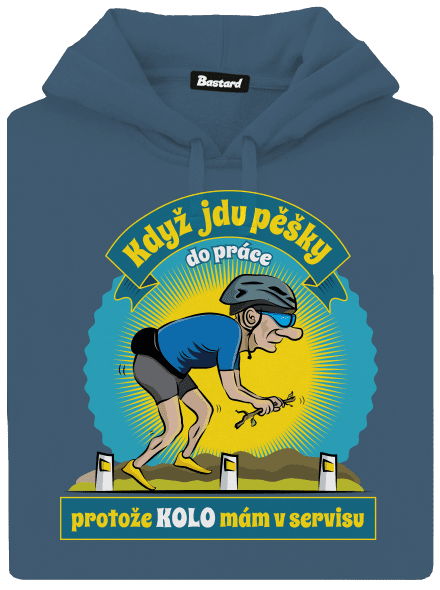 Závislost na kole dámská mikina klokanka Denim
