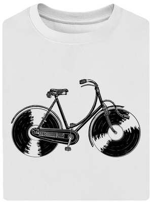 Gramofonové kolo unisex tričko oversized White