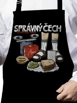 Správný Čech zástěra Black