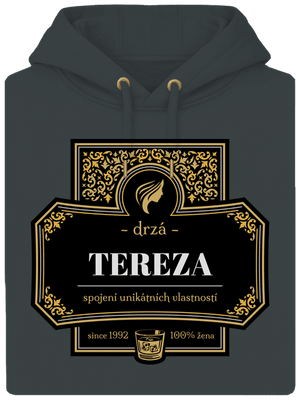 Alkoholová etiketa unisex mikina premium Charcoal