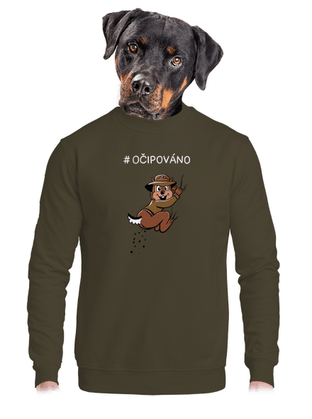 Očipováno unisex mikina bez kapuce Urban Khaki