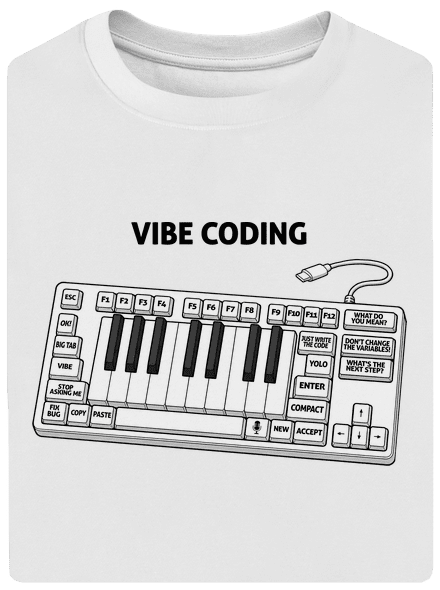Vibe coding unisex tričko oversized White