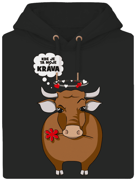 Kráva a bejk unisex mikina premium Dark Black