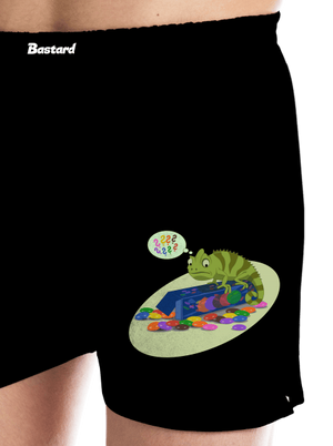 Zmatený chameleon pánské trenky Black