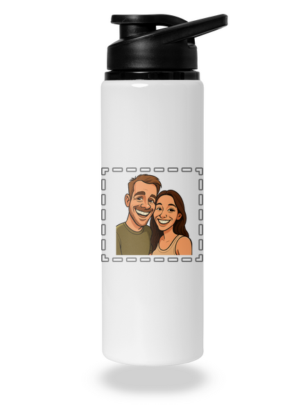 Karikatura z vlastní fotky lahev na vodu White