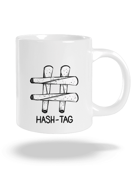 Hash tag velký hrnek White