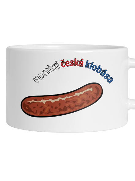 Poctivá buchta a klobása hrnek makronka White