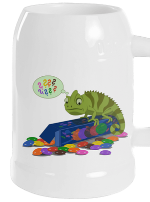 Zmatený chameleon půllitr White