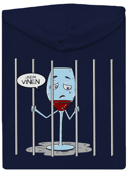Jsem vinen pánská mikina na zip Navy