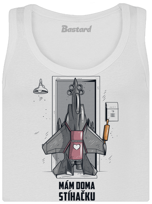 Stíhačka dámské tílko klasické White