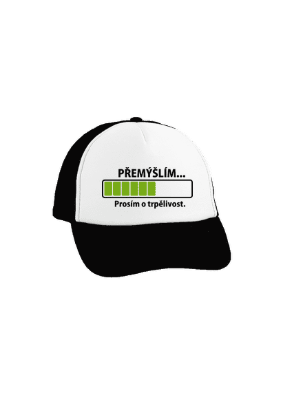 Přemýšlím kšiltovka truckerka Black cap