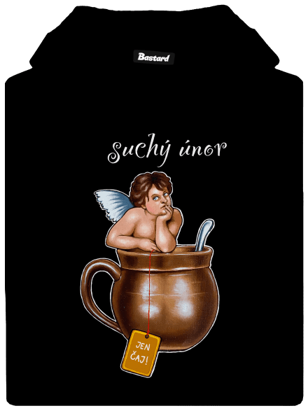Suchý únor pánská mikina klokanka Black