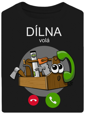 Dílna volá unisex tričko oversized Black
