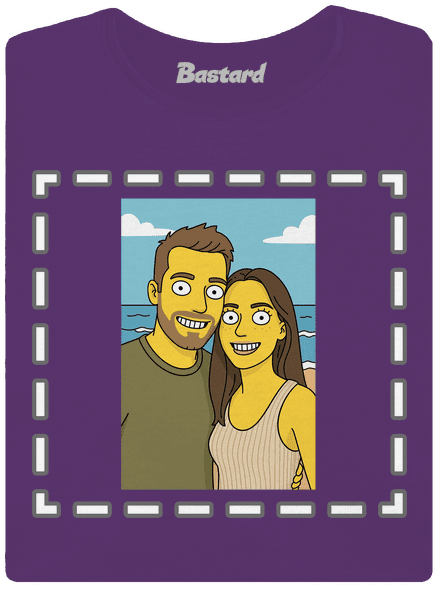 Simpsonovi z vlastní fotky dámské tričko premium Purple