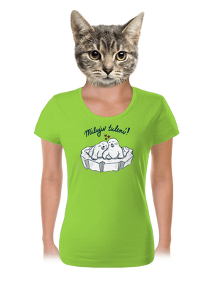 Miluju tulení dámské tričko Apple Green