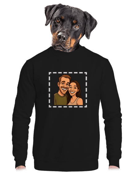 Karikatura z vlastní fotky unisex mikina bez kapuce Black