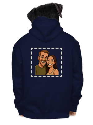 Karikatura z vlastní fotky pánská mikina na zip Navy