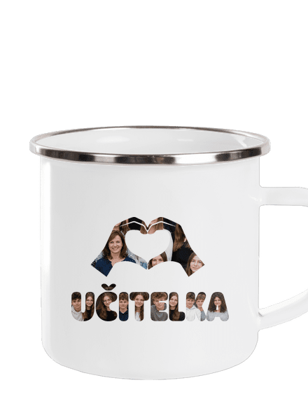 Nápis pro učitele z vlastních fotek plecháček White