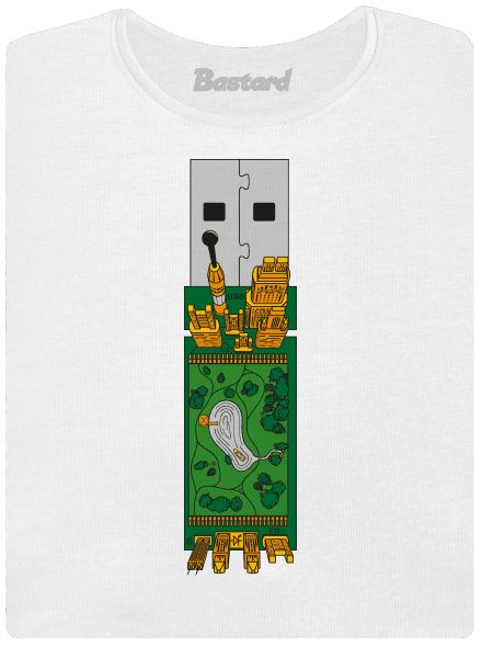 USB city dámské tričko s lemem White