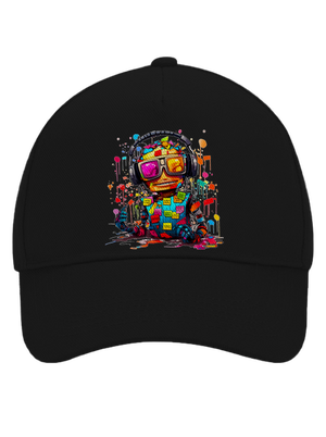 Workaholic robot kšiltovka baseballka Black