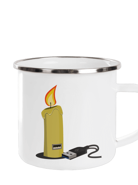USB svíčka plecháček White