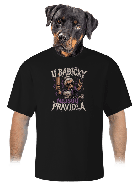 U babičky unisex tričko oversized Black
