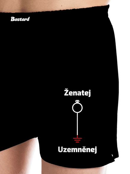 Ženatej a uzemněnej pánské trenky Black